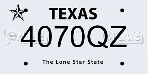 4070QZ Texas License Plate