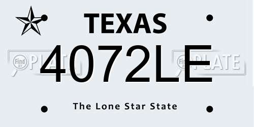 4072LE Texas License Plate