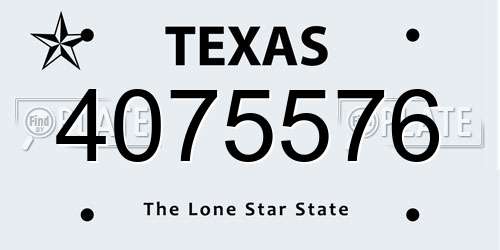 4075576 Texas License Plate