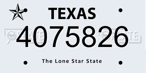4075826 Texas License Plate