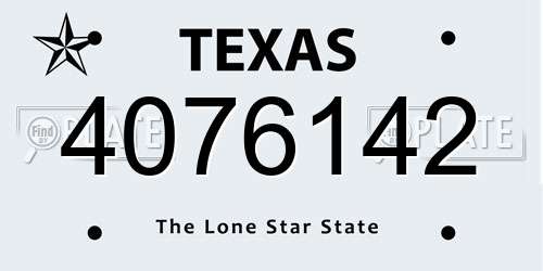4076142 Texas License Plate