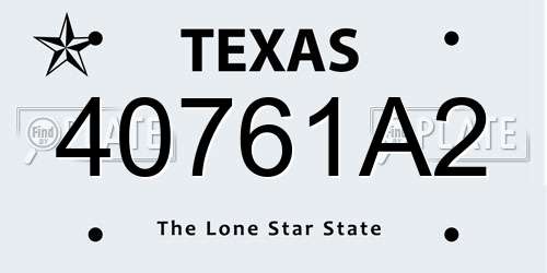 40761A2 Texas License Plate