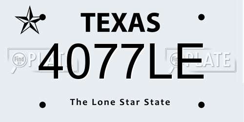 4077LE Texas License Plate