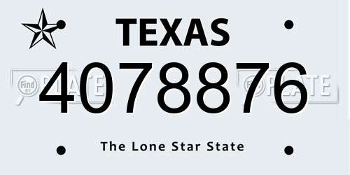 4078876 Texas License Plate