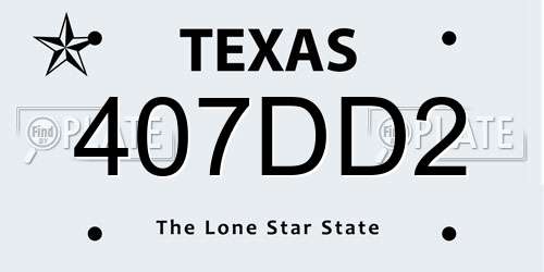 407DD2 Texas License Plate