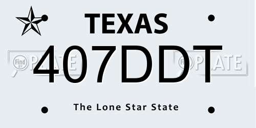 407DDT Texas License Plate