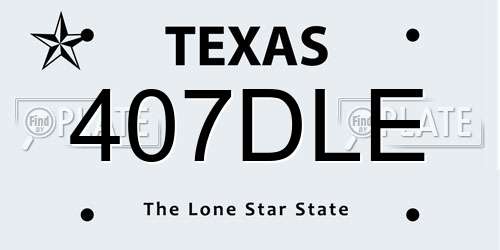 407DLE Texas License Plate