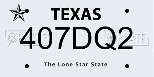 407DQ2 Texas License Plate