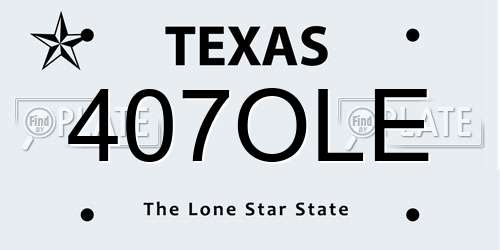 407OLE Texas License Plate