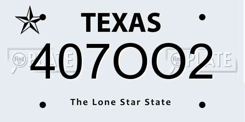 407OO2 Texas License Plate