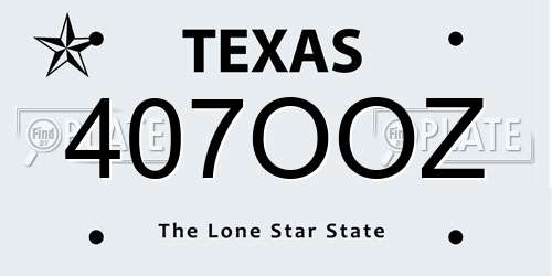 407OOZ Texas License Plate