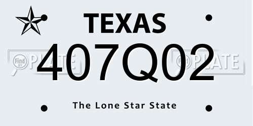 407Q02 Texas License Plate