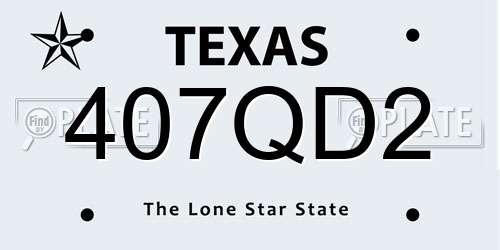 407QD2 Texas License Plate