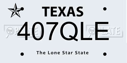 407QLE Texas License Plate