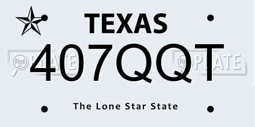 407QQT Texas License Plate
