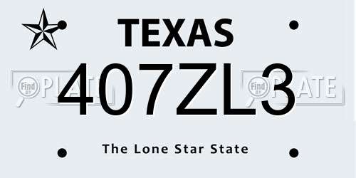 407ZL3 Texas License Plate
