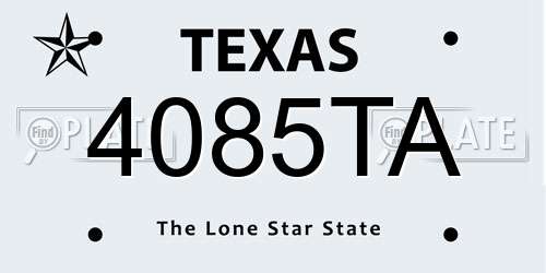 4085TA Texas License Plate