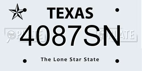 4087SN Texas License Plate