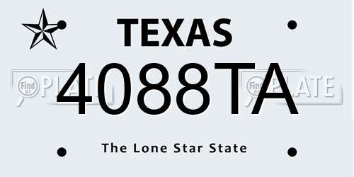 4088TA Texas License Plate