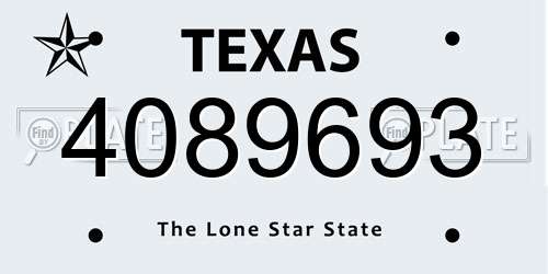 4089693 Texas License Plate