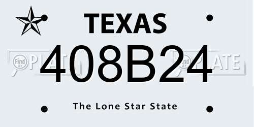408B24 Texas License Plate