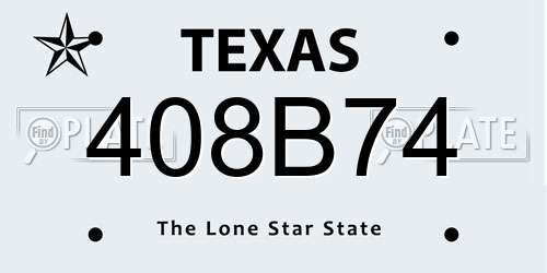 408B74 Texas License Plate