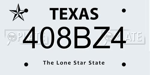 408BZ4 Texas License Plate