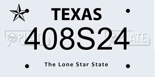 408S24 Texas License Plate