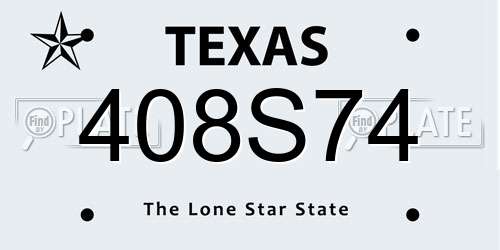 408S74 Texas License Plate
