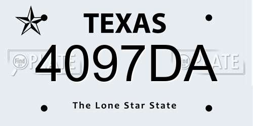 4097DA Texas License Plate