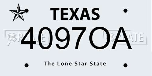 4097OA Texas License Plate
