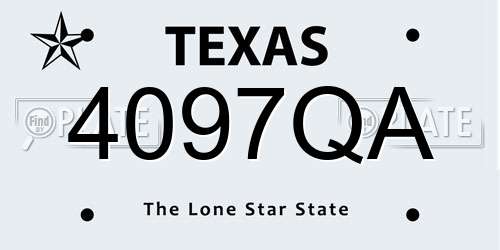 4097QA Texas License Plate
