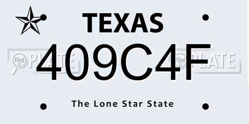 409C4F Texas License Plate