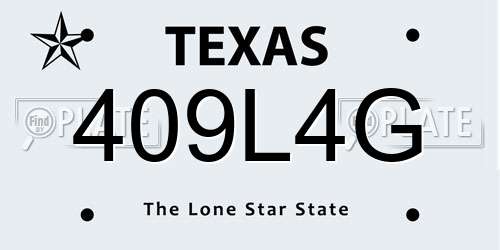 409L4G Texas License Plate