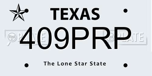 409PRP Texas License Plate