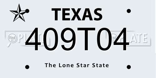 409T04 Texas License Plate