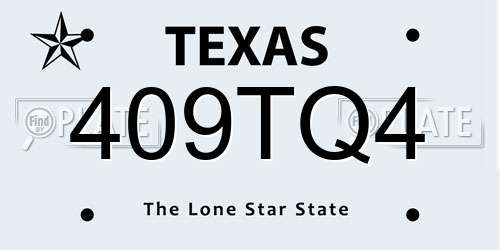 409TQ4 Texas License Plate
