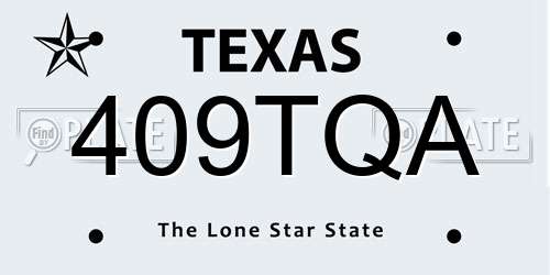 409TQA Texas License Plate
