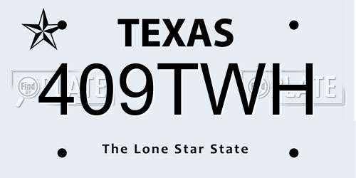 409TWH Texas License Plate