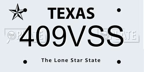 409VSS Texas License Plate