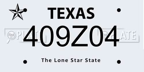 409Z04 Texas License Plate