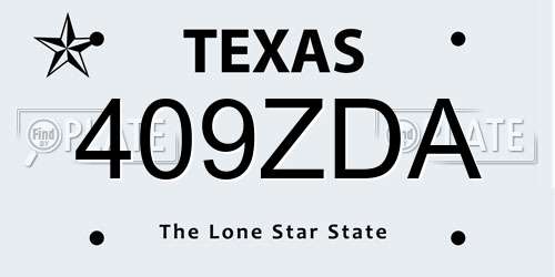 409ZDA Texas License Plate