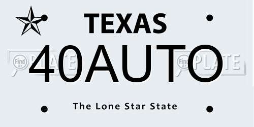 40AUTO Texas License Plate
