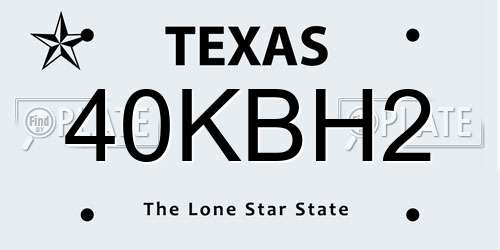 40KBH2 Texas License Plate