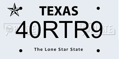 40RTR9 Texas License Plate