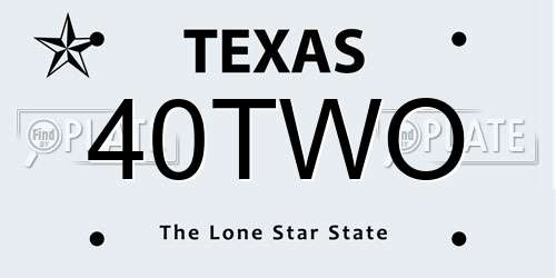 40TWO Texas License Plate
