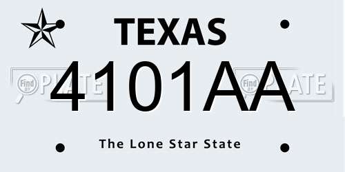4101AA Texas License Plate