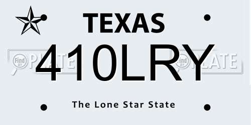 410LRY Texas License Plate