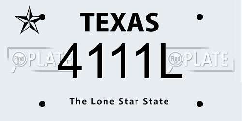 4111L Texas License Plate
