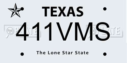 411VMS Texas License Plate